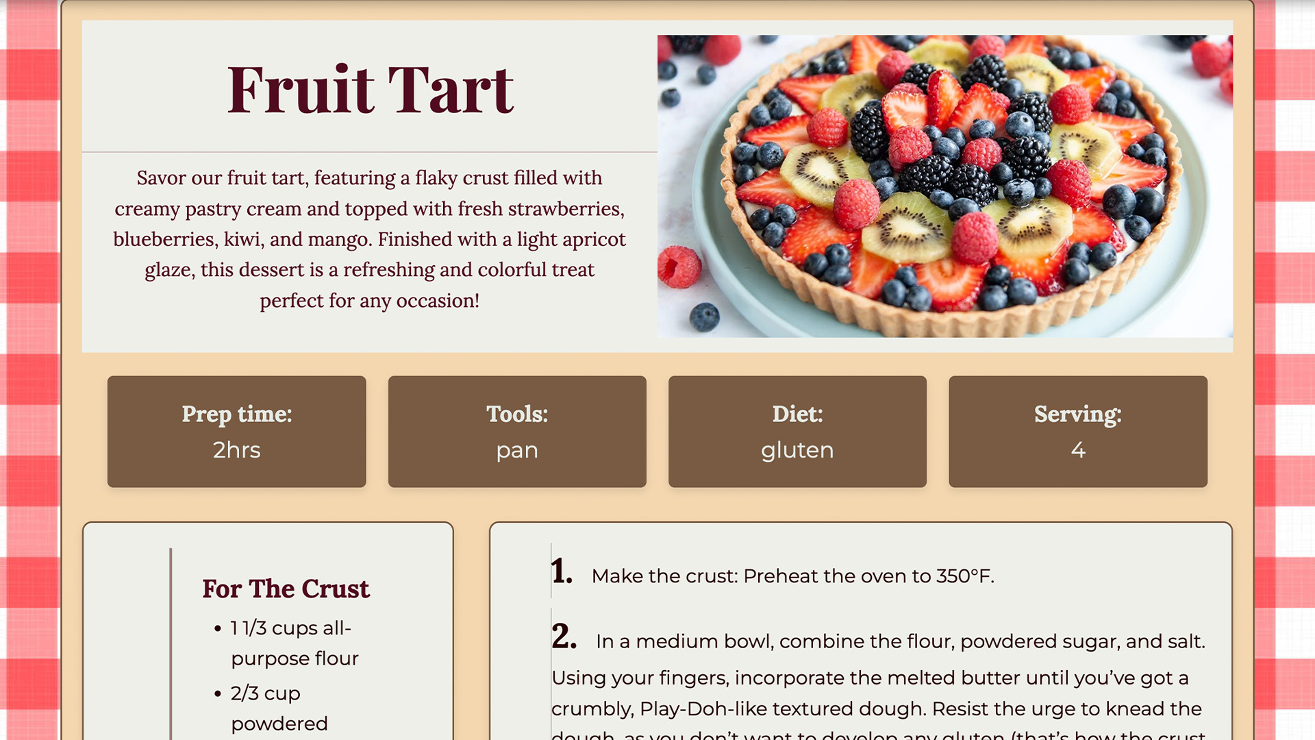 Fruit Tart Recipe